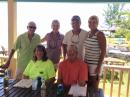 Lunch at Sandbar: Euleta, Ross, Debi, Carl, Greg and I having lunch on Russell Island